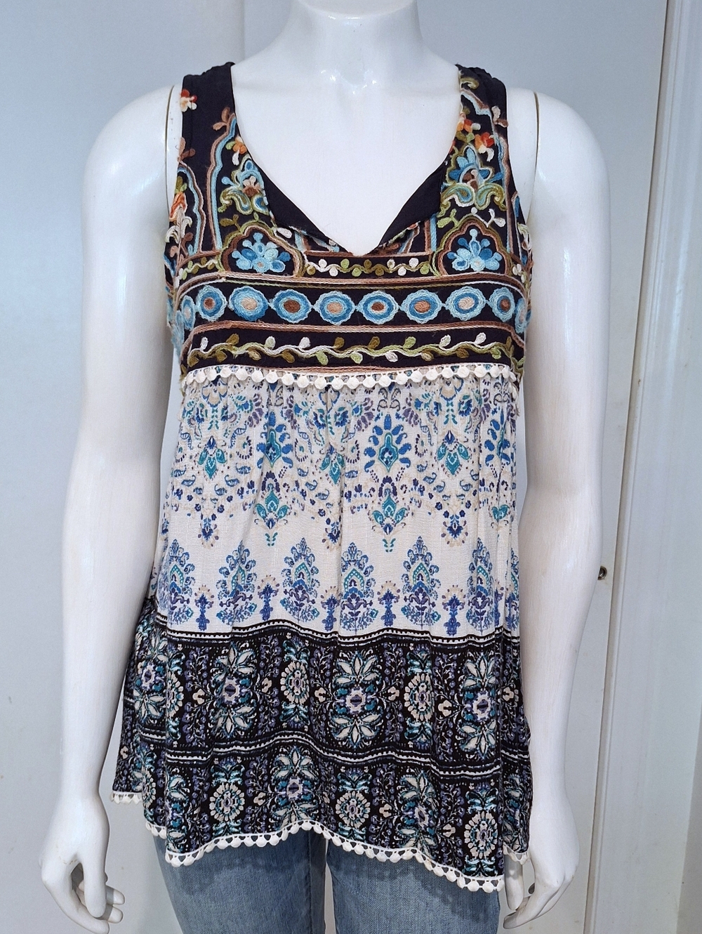 Floral print embroidered  tank top by Penelope Project